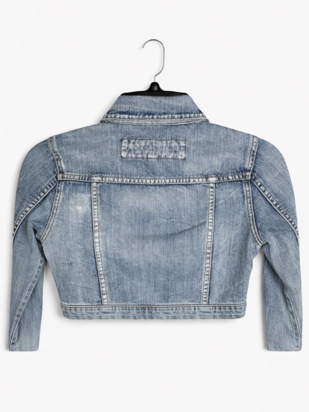 Bullhead Black Cropped Denim Jacket Women’s XS Tapered Button Front - Picture 2 of 2